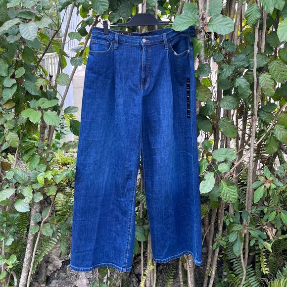 Banana Republic Pleated Wide-Leg Jeans- NWT (Size 32/ 14) - Picture 5 of 11